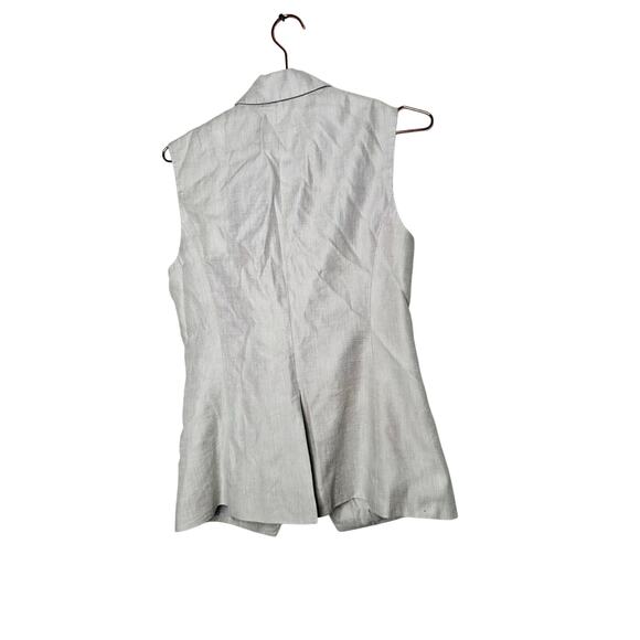 DEREK LAM 10 CROSBY Gray Linen Blend Sleeveless Taylor Vest Size 2 - Picture 5 of 16